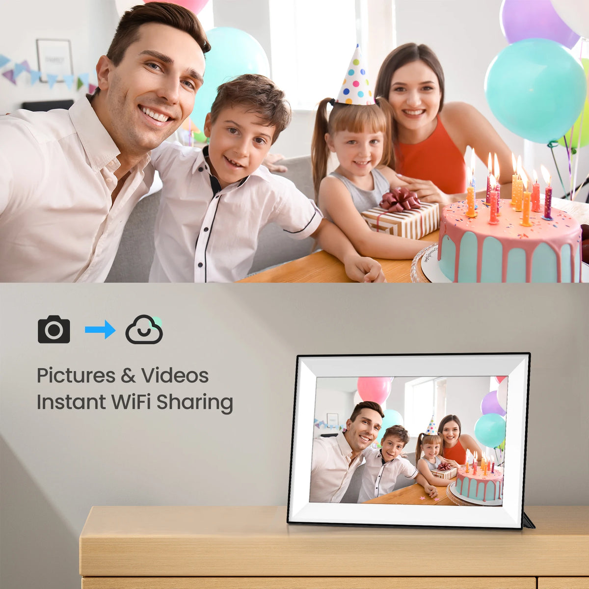 10.1 Inch HD WiFi Digital Photo Frame 32GB Memory