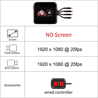 1080p Motorcycle DVR Front Rear Dual Camera Waterproof Night Vision