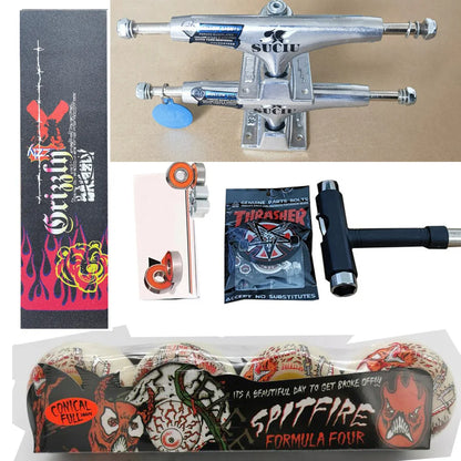 53mm Skateboard Setup with Forged Trucks and Durable Grip