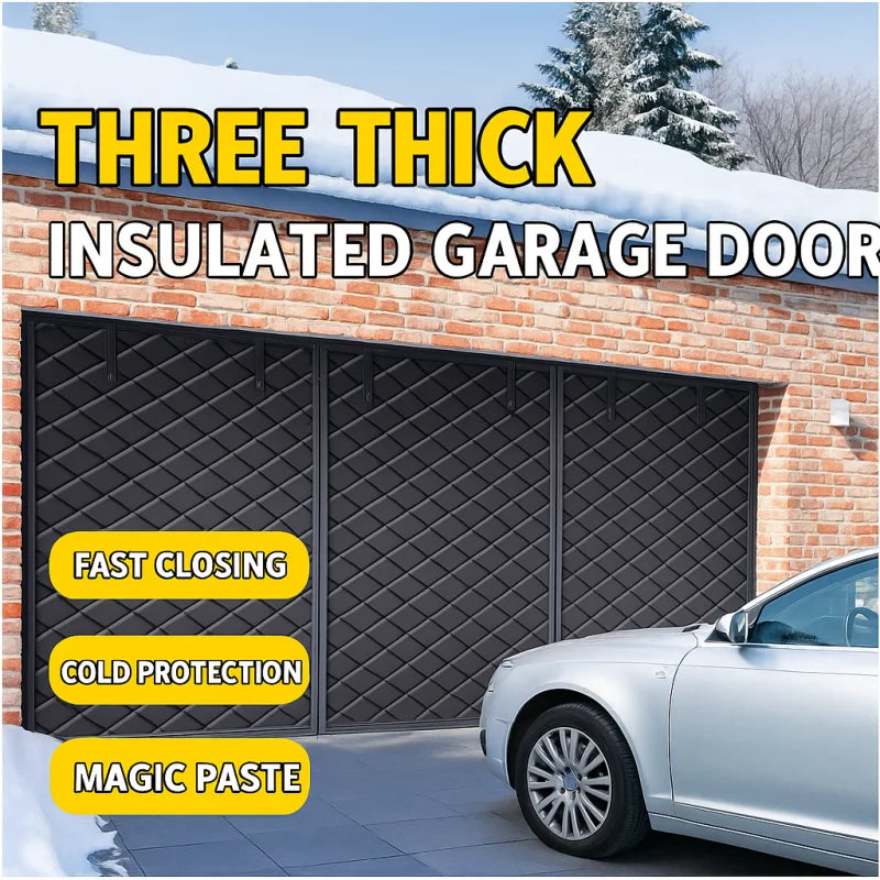 8x7FT Magnetic Garage Door Insulated Curtain Black