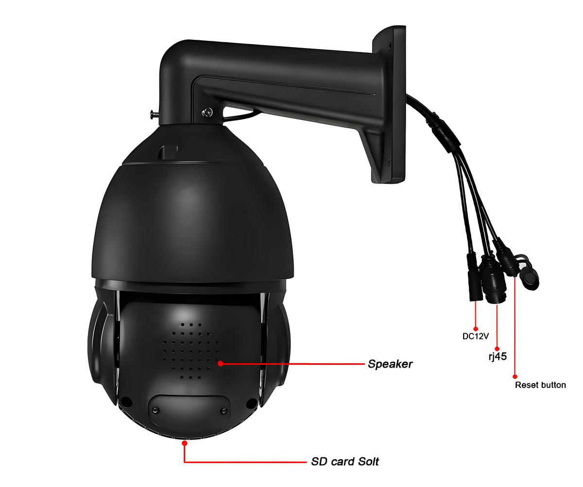 POE 4K 30fps 60X Zoom Metal 360 PTZ Camera