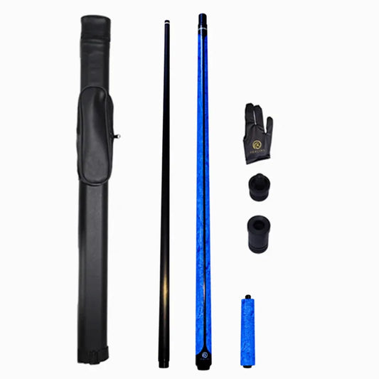 Carbon Fibre Billiard Cue with Extension Blue 11.8mm