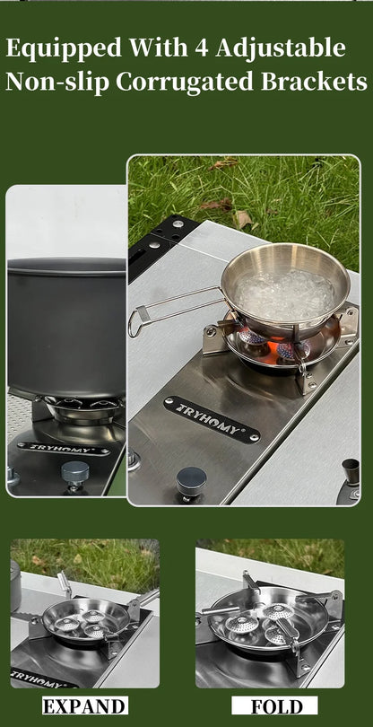 Portable IGT Gas Stove 7200W Stainless Steel Folding Burner