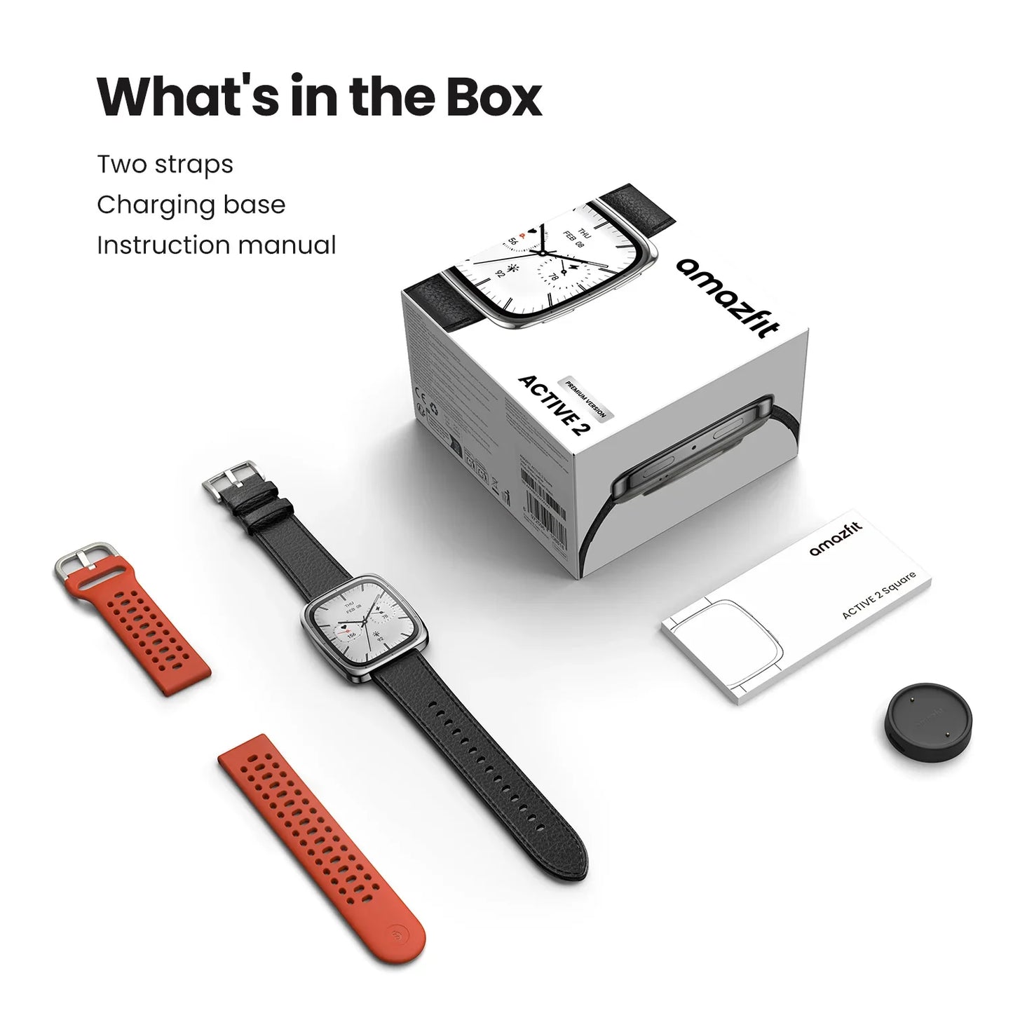 Square Smartwatch 10-Day Battery Sports and Fitness Tracking