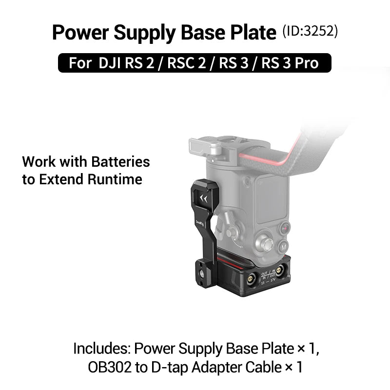 Power Supply Base Plate for DJI RS Series Gimbals