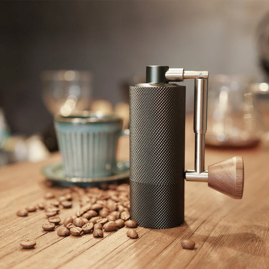 Portable Manual Coffee Grinder CNC Burr Compact Stainless Black