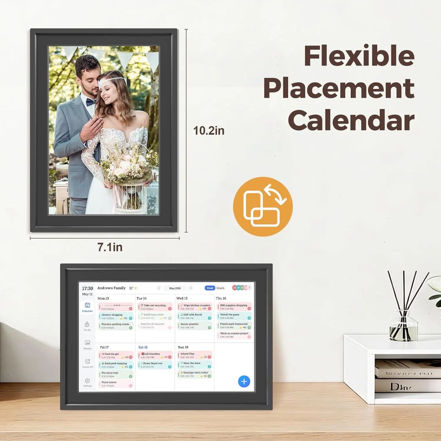 10.1 Inch Smart Digital Family Calendar Touchscreen Display