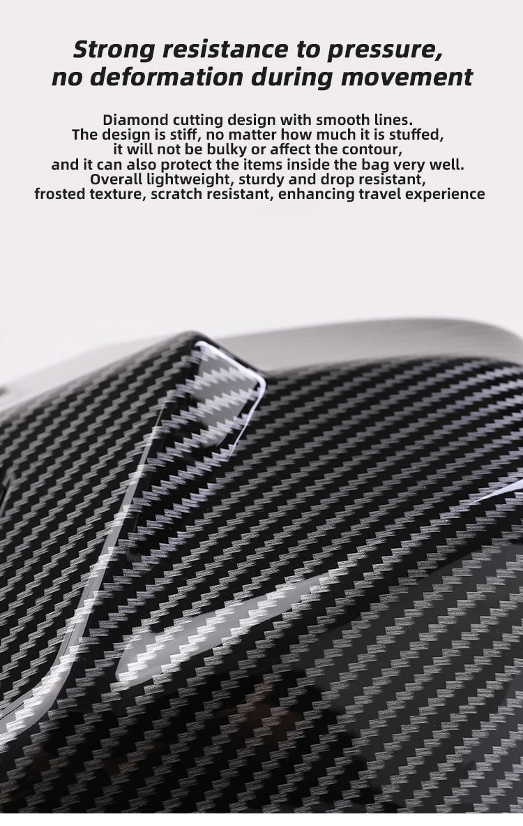 Large Carbon Fiber LED Hard Shell Backpack for Travel