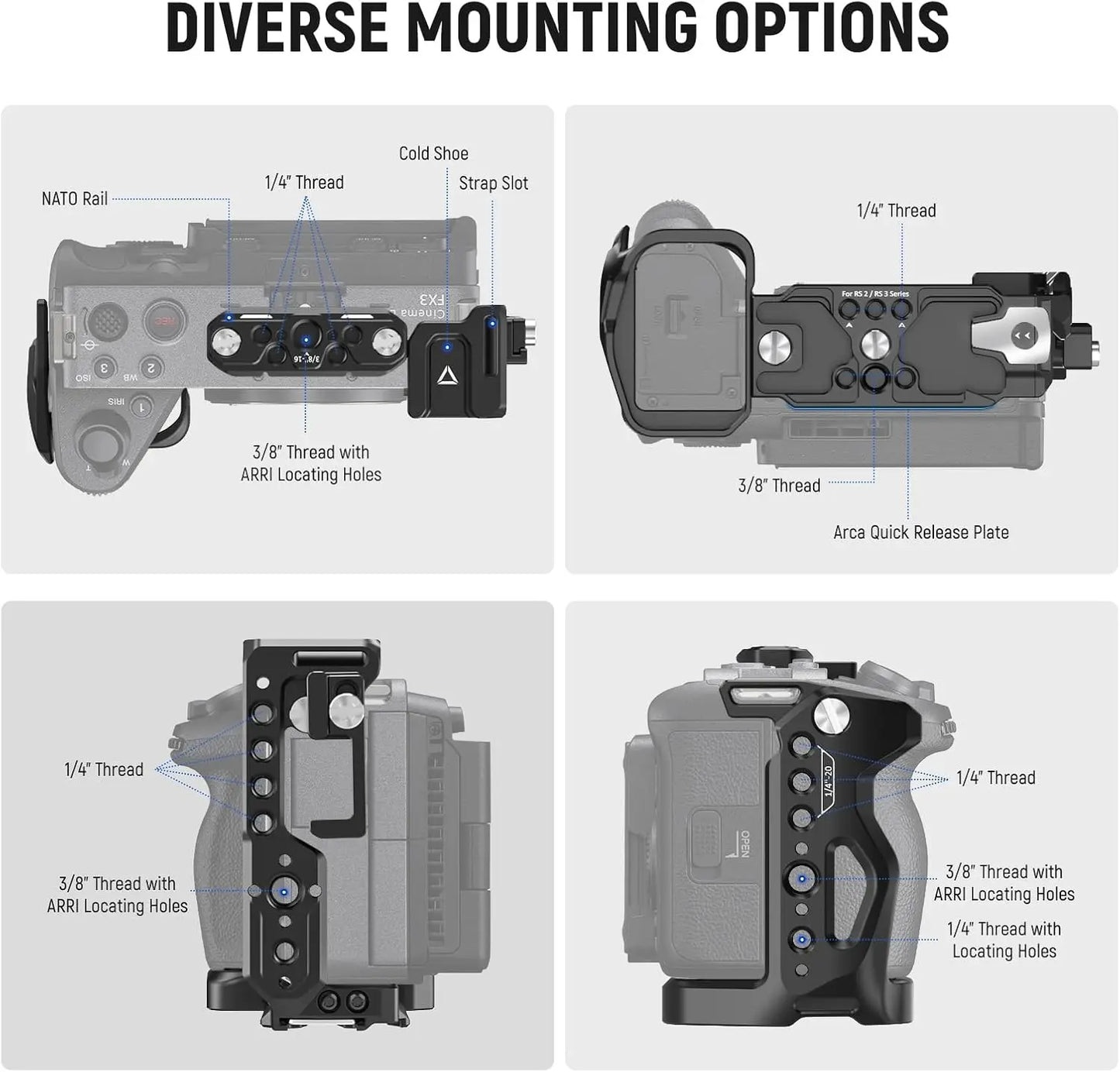 Camera Cage Kit for FX3 FX30 with XLR Handle