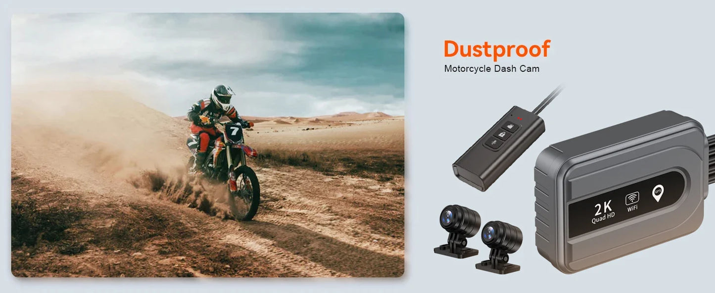 Dual Lens Waterproof Motorbike Camera with GPS 64GB