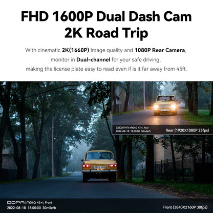 Smart 2.5K Car Dash Camera GPS 64GB