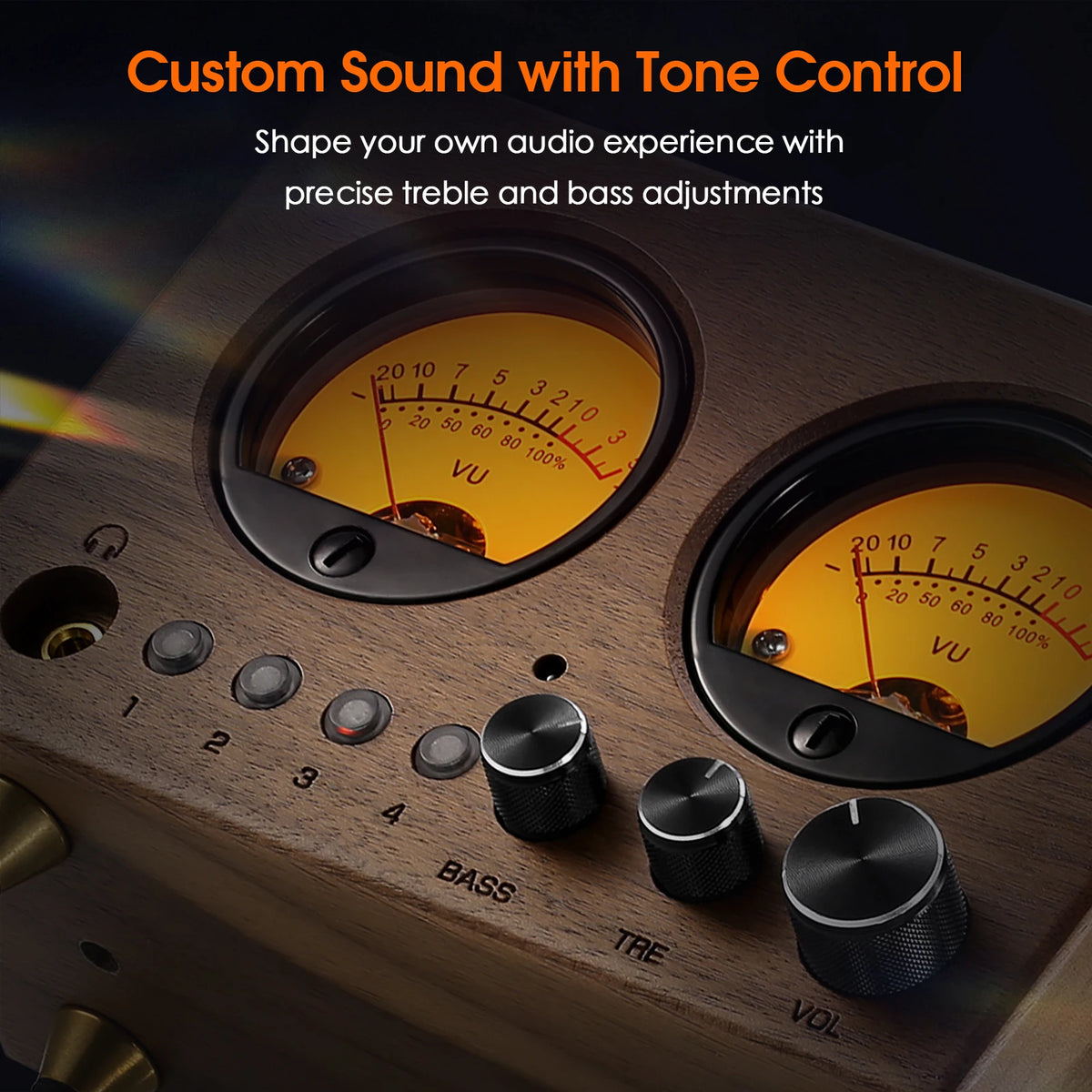 4-Way Audio Switcher 4In1-Out VU Meter Remote