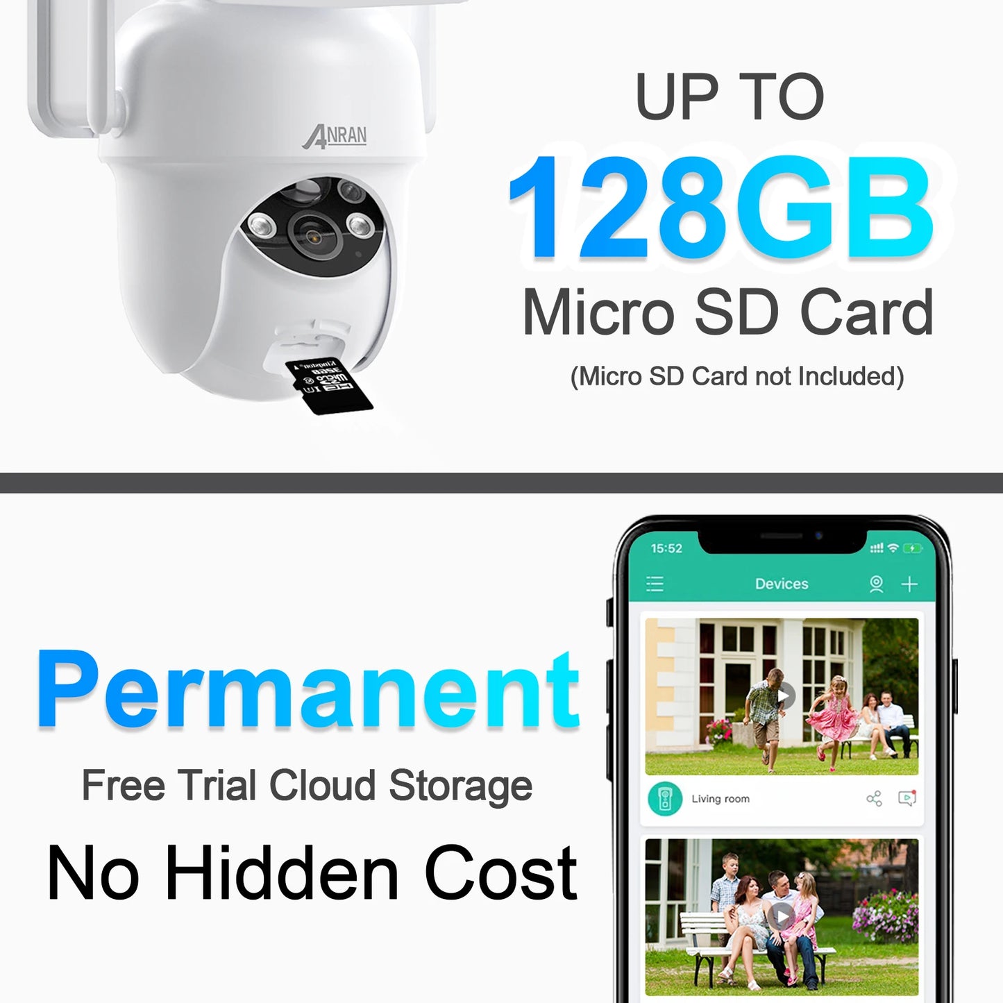 2K 3MP Wireless Solar Security Camera with PIR Detection
