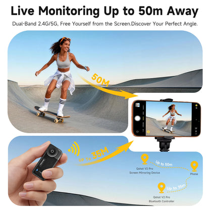 Wireless Selfie Monitor 4K/60fps with Remote for Smartphone Vlogging