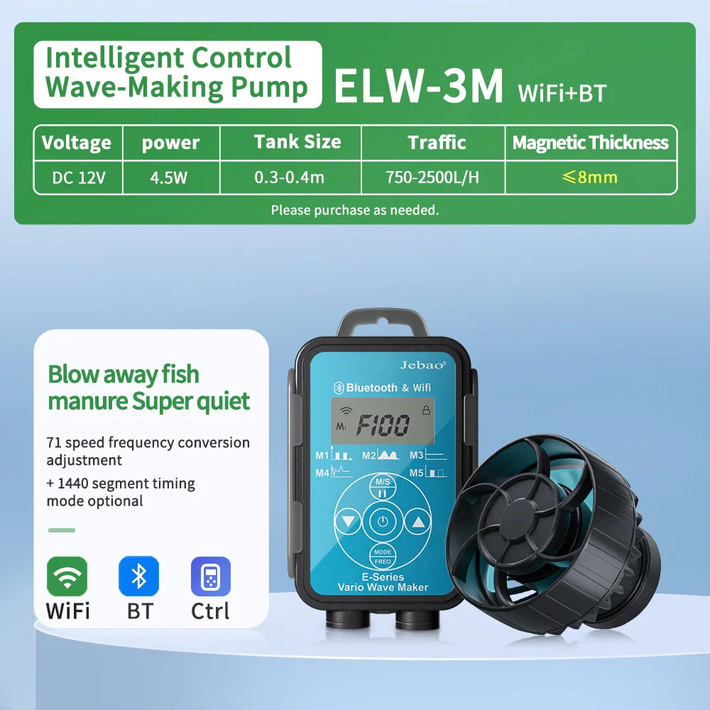 Ultra Quiet WiFi Sine Wave Aquarium Wavemaker