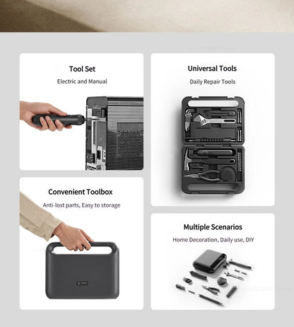 Home DIY Hand Tool Kit Screwdriver Wrench and Tape Measure
