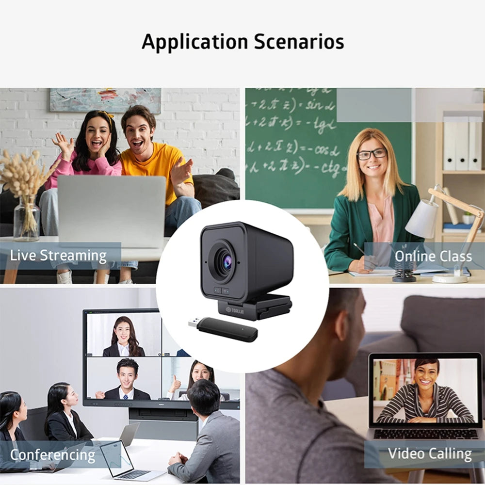 Wireless 1080P Webcam with Microphone for Streaming