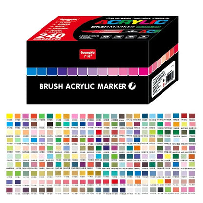 Acrylic Paint Marker Set 168pcs Brush Tip DIY Art Kit
