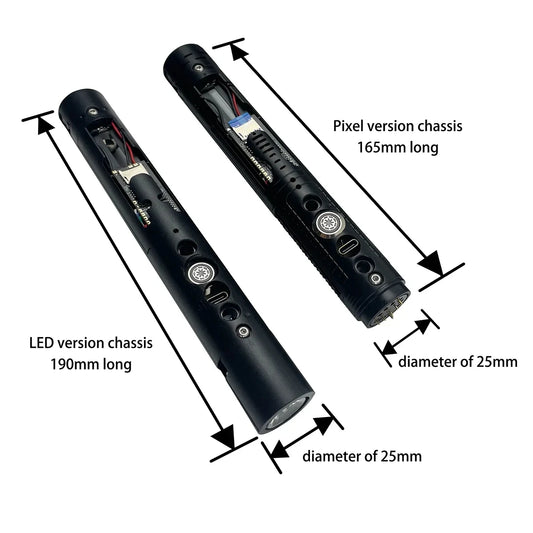 Metal Lightsaber Hilt Empty Neopixel RGB Compatible