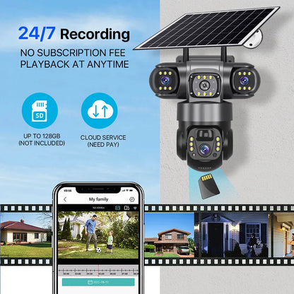 4G Solar Outdoor CCTV Camera 6K 12MP with Night Vision