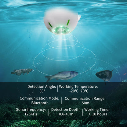 Smart Sonar Fish Finder 40M Depth Rechargeable Sensor