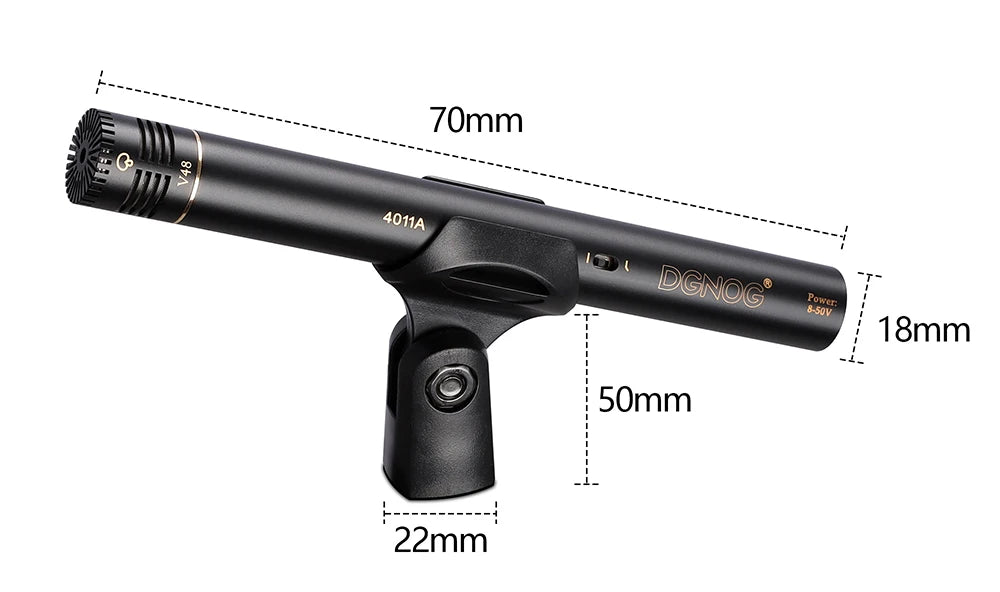 Wired Condenser Microphone Set 1 Mic 3 Capsule Recording Kit