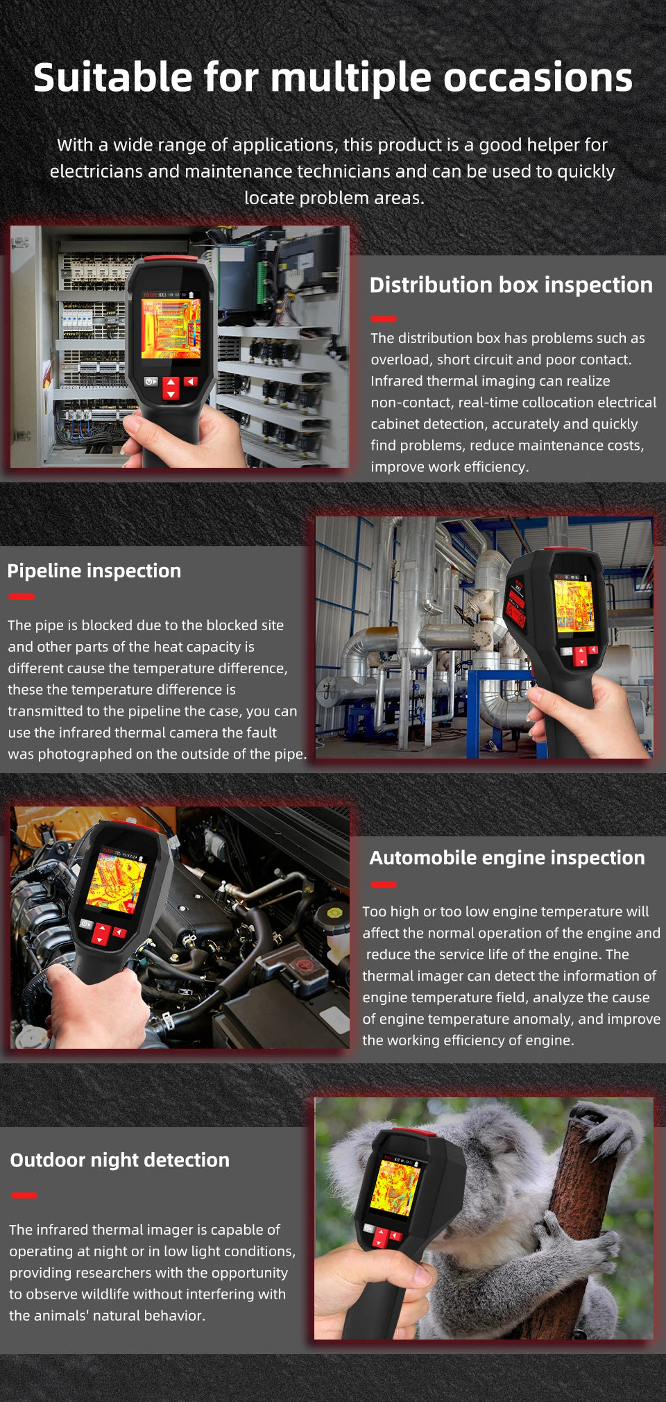 HX3 Infrared Thermal Camera HD Imaging for Circuit Repair