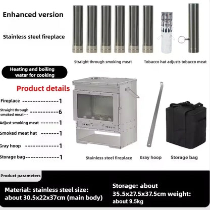 Portable Firewood Heating Stove for Outdoor Camping