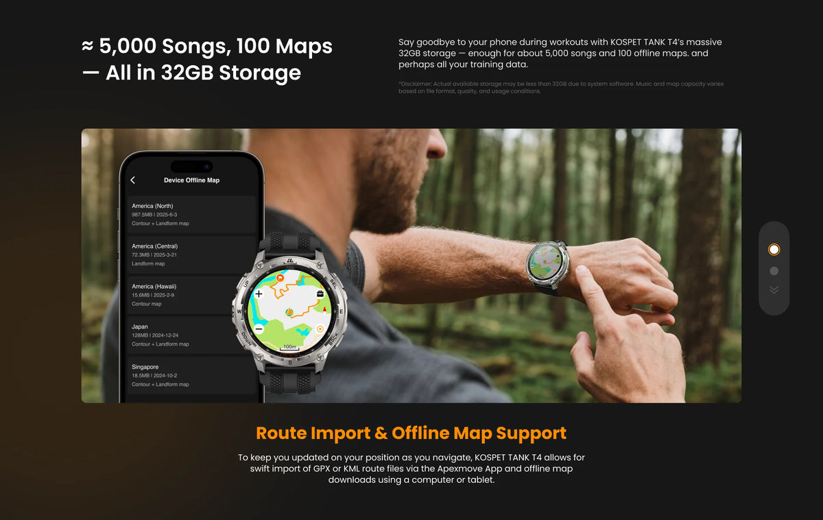 Men’s Stainless Steel Smartwatch with Offline Maps