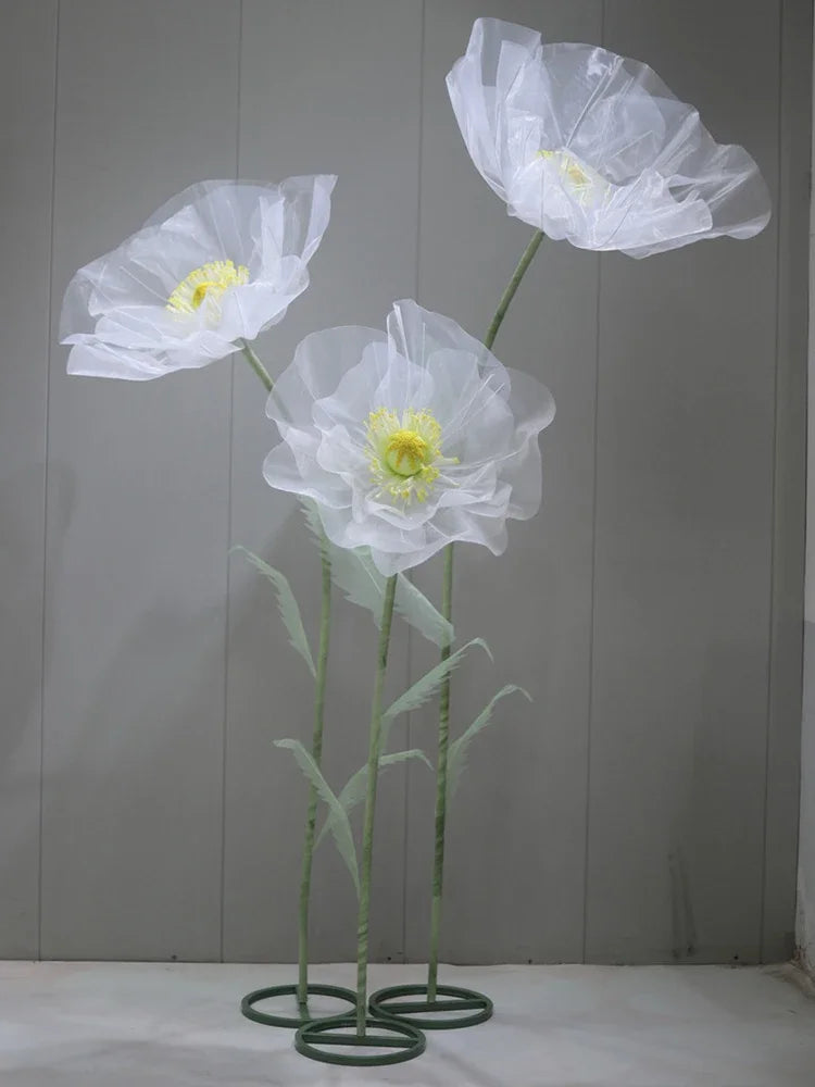 Tall Artificial Poppy Flower 180cm Wedding Garden Decoration