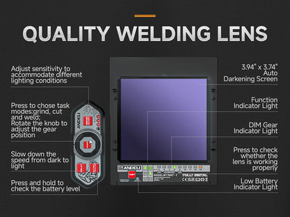 Auto Darkening Welding Helmet CP 4LED True Colour