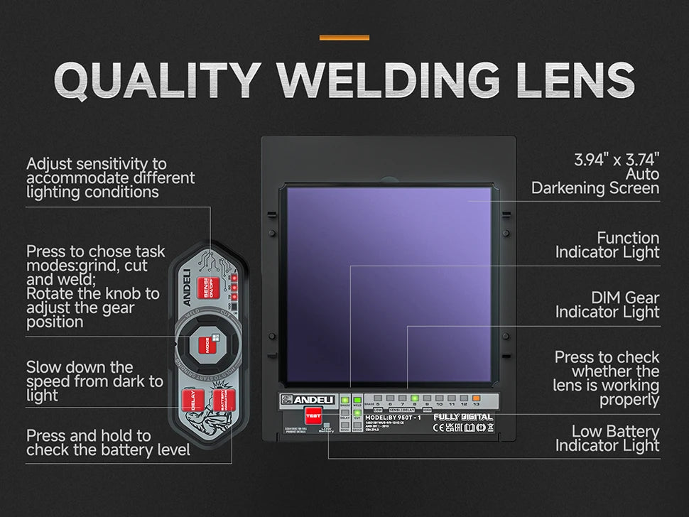 Compact MONER 2LED Welding Mask ARC Sensor