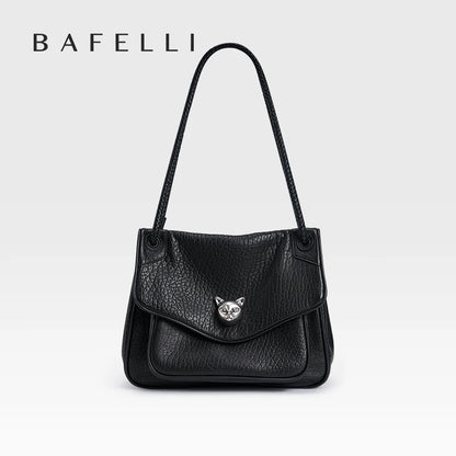 Trendy Black Woven Tote Bag Leather Shoulder Bag