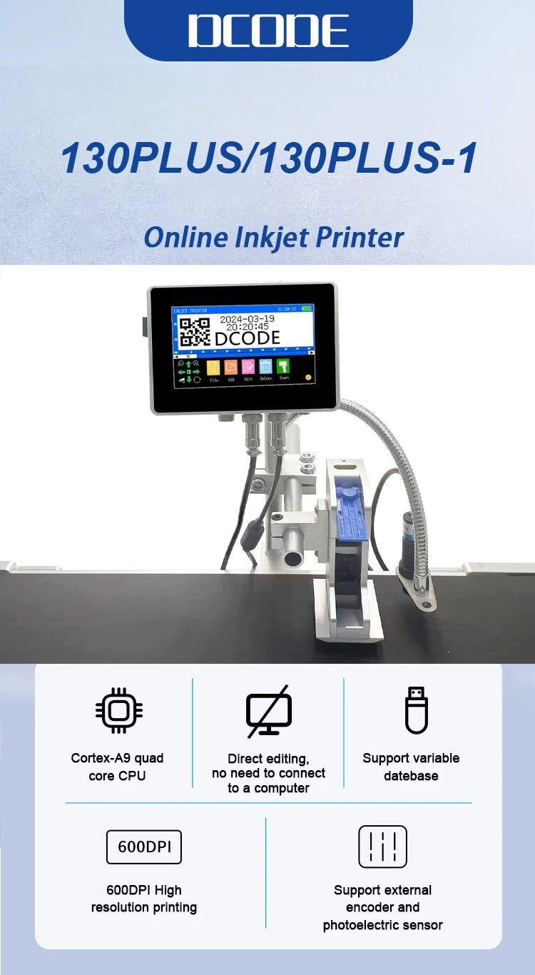 12.7mm Industrial Inkjet Printer with 4.3 Inch Screen and Ink