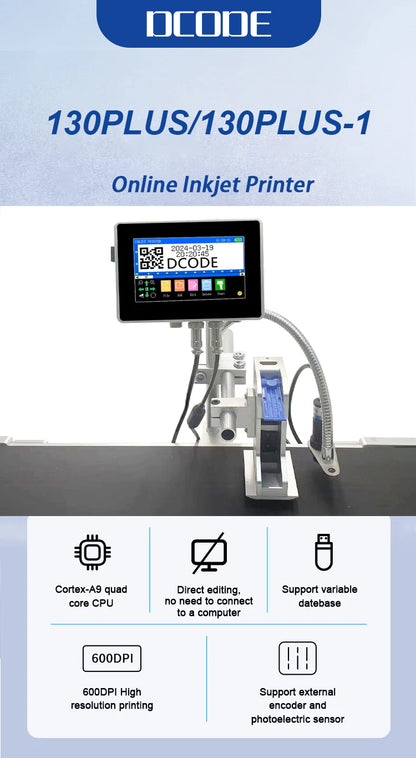 12.7mm Industrial Inkjet Printer with 4.3 Inch Screen and Ink