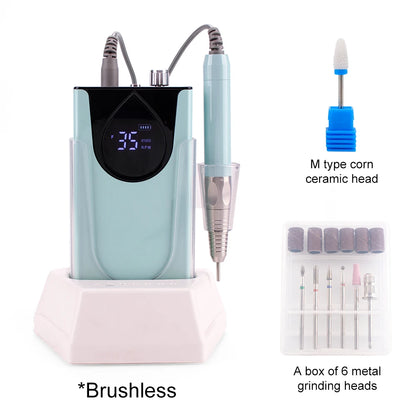 Mermaid Electric Nail Drill with Desktop Base Cordless