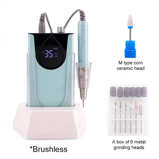Mermaid Electric Nail Drill with Desktop Base Cordless