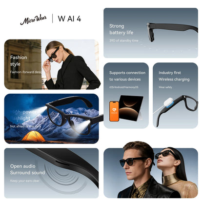 AI Smart Glasses with 4K HD Camera & Bluetooth