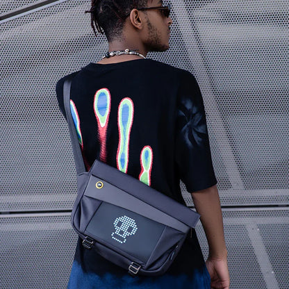 LED Pixel Art Sling Bag Waterproof Messenger Backpack