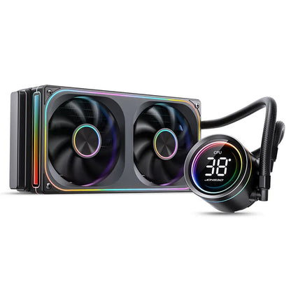 Black 240mm CPU Liquid Cooler with Mirror RGB Fans