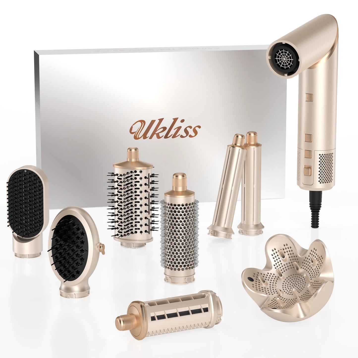 8in1 Hot Air Hair Dryer Brush Auto Curler