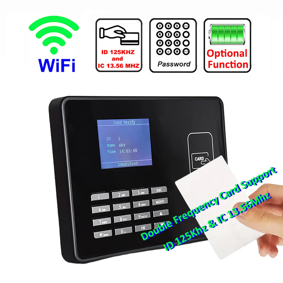 Smart WiFi Employee Time Clock System with RFID Card Access