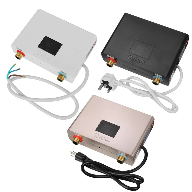 Black Wall Mounted Hot Water Heater 5500W Kitchen Use