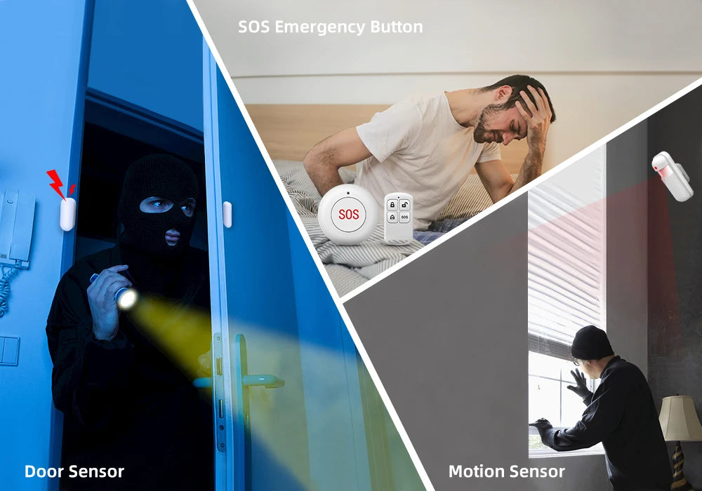 4.3 Inch Smart WiFi GSM Burglar Alarm with Temperature Display