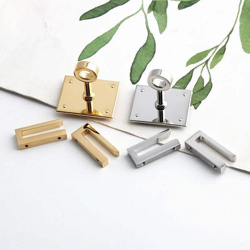 Rectangle Silver Bag Hanger Clasps 5 Set Pack