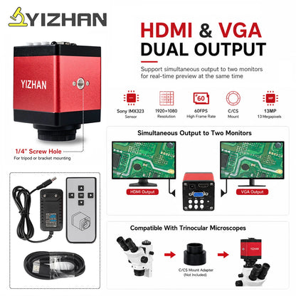 48MP 4K Soldering Microscope with HDMI Camera