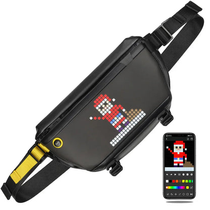 Portable LED Daypack with Pixel Display and Large Storage