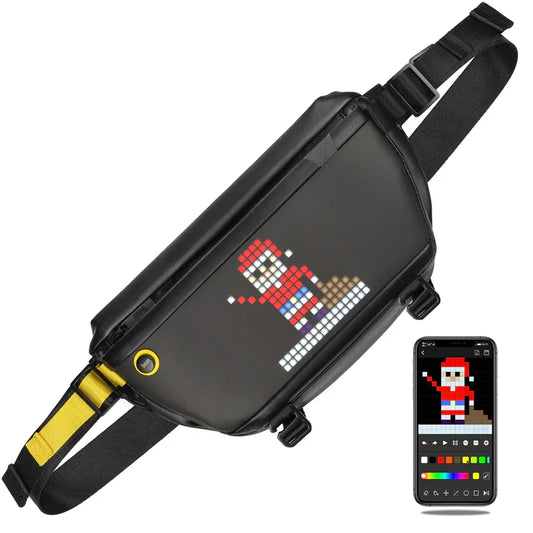 Portable LED Daypack with Pixel Display and Large Storage