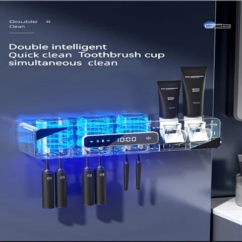 UV Sanitizing Toothbrush Holder with Automatic Toothpaste Dispenser