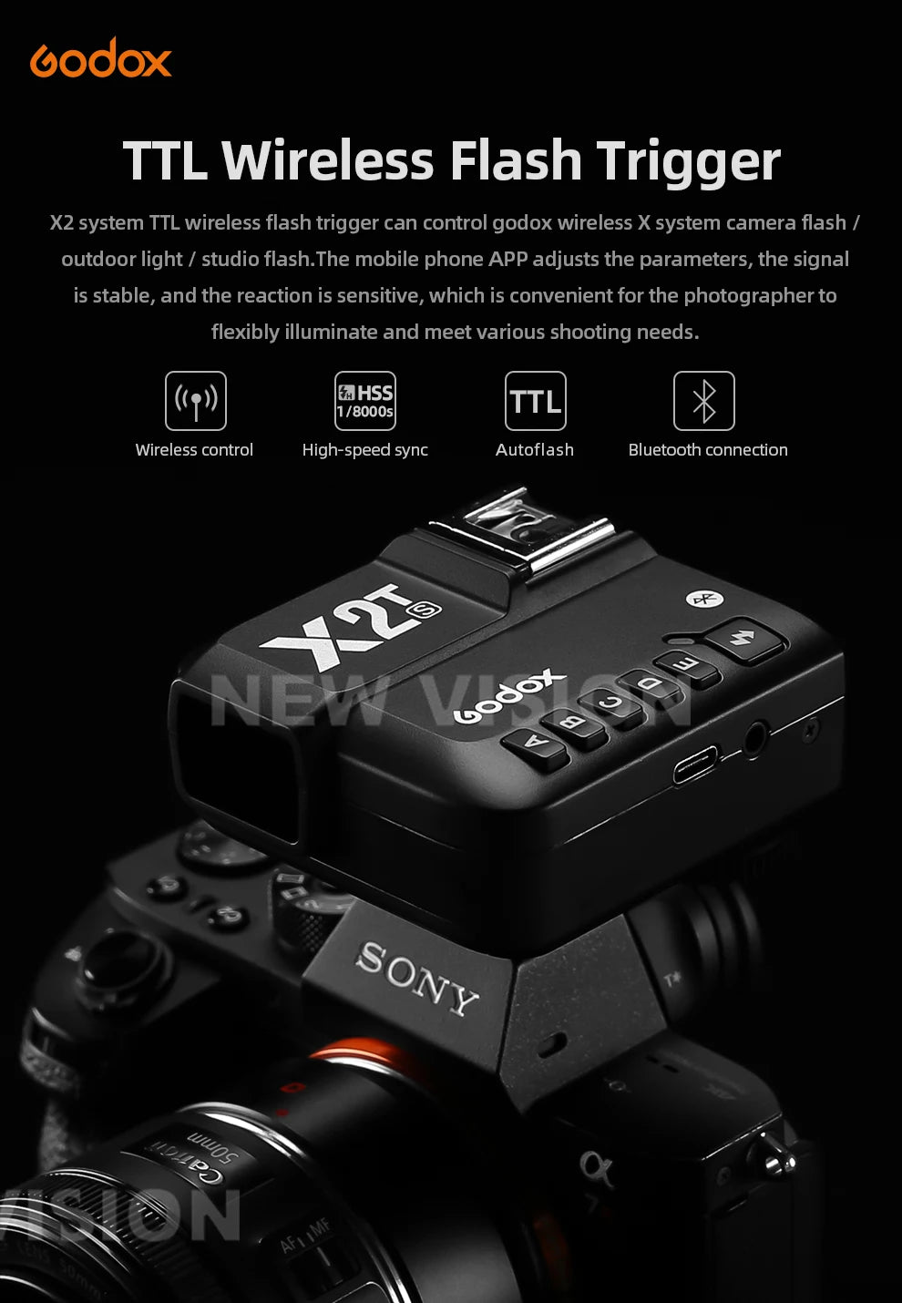 Portable Wireless Flash Trigger for Nikon DSLR/Mirrorless